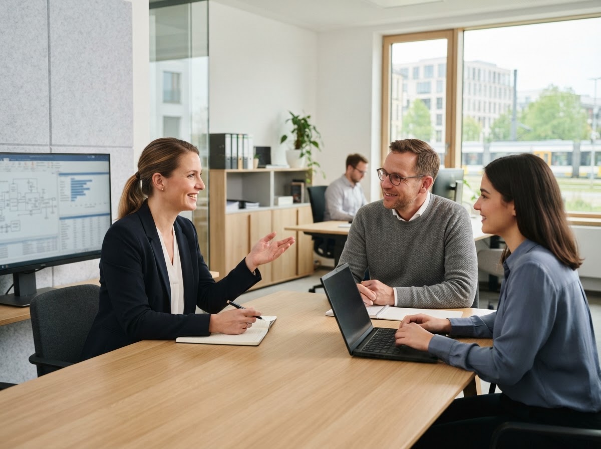Bartholm Trade team reviewing predictive analytics for corporate liquidity management